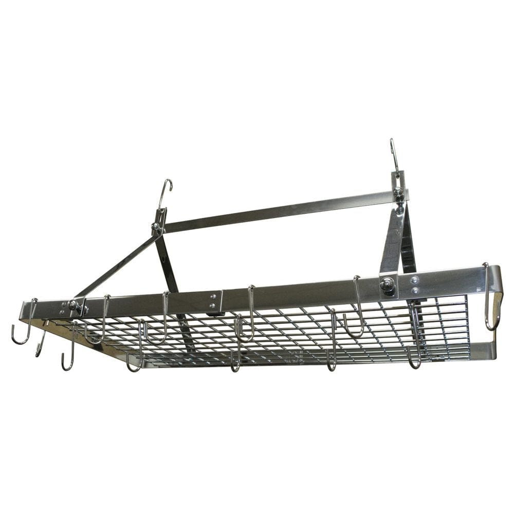 Range Kleen Rectangle Stainless Steel Hanging Pot Rack - Food Storage & Kitchen Organization - Range