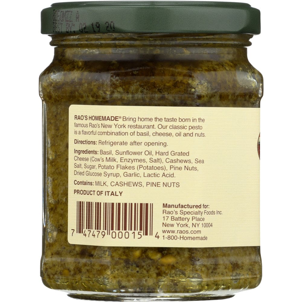 RAOS: Basil Pesto Sauce 6.7 oz - Grocery > Pantry > Pasta and Sauces - RAOS