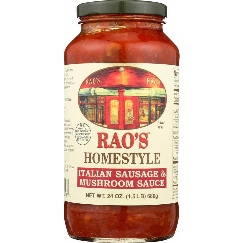 RAOS Grocery > Pantry > Pasta and Sauces RAOS: Italian Sausage & Mushroom Sauce, 24 oz