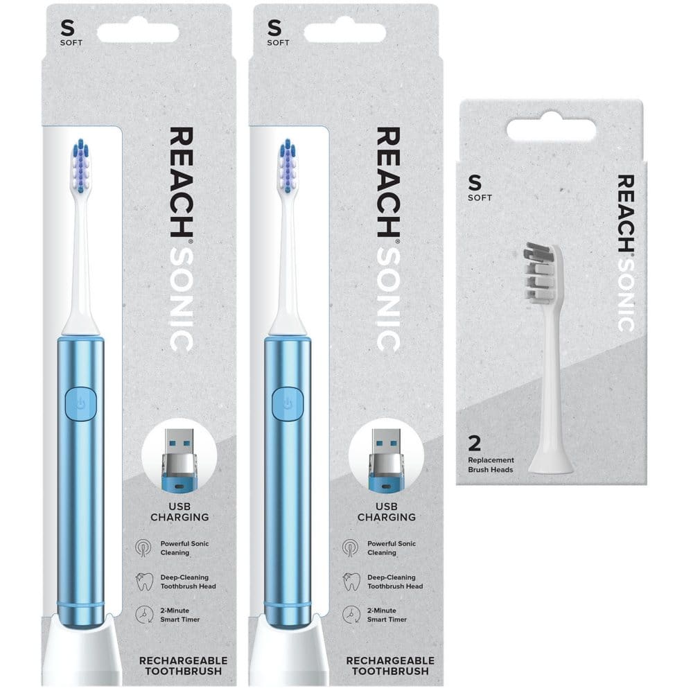 REACH Sonic Toothbrush and Replacement Brush Heads Bundle - Oral Care - REACH Sonic
