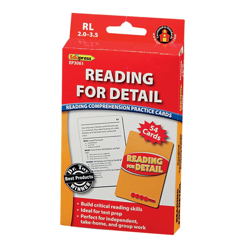 Reading For Detail - 2.0-3.5 (Pack of 6) - Comprehension - Teacher Created Resources