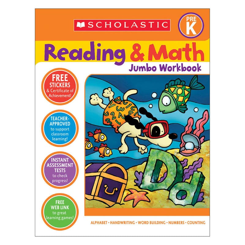 Reading & Math Jumbo Workbk Gr Prek (Pack of 3) - Activity Books - Scholastic Teaching Resources