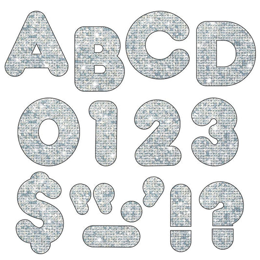 Ready Letters 4 Casual Silver Sparkle (Pack of 6) - Letters - Trend Enterprises Inc.