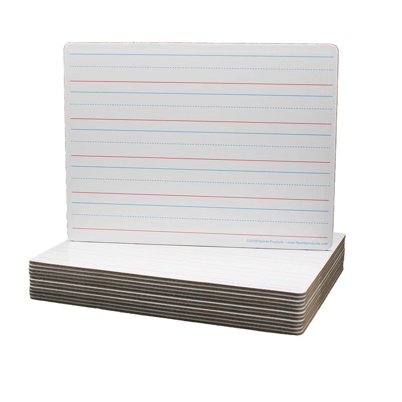 Red & Blue Ruled Dry Erase 12Pk Dual Sided Board 9X12 Class Pack - Dry Erase Boards - Flipside