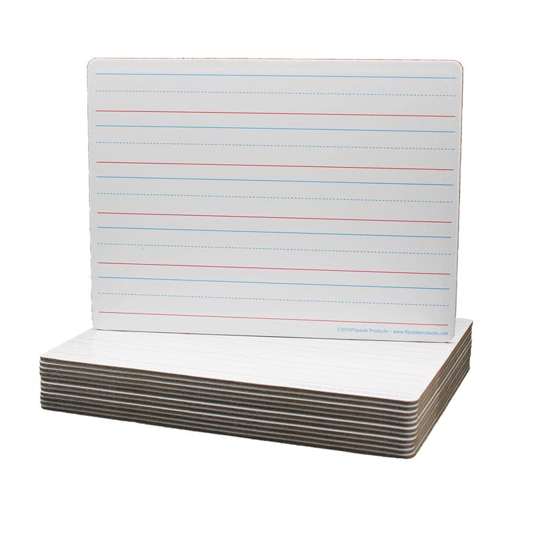 Red & Blue Ruled Dry Erase 12Pk Dual Sided Board 9X12 Class Pack
