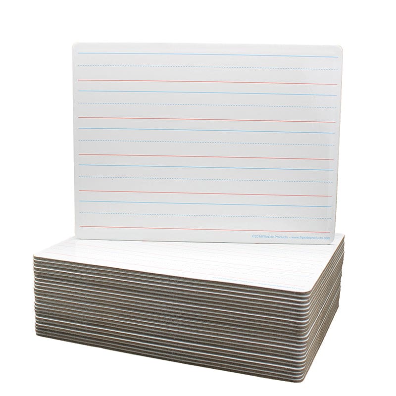 Red & Blue Ruled Dry Erase 24Pk Dual Sided Board 9X12 Class Pack - Dry Erase Boards - Flipside