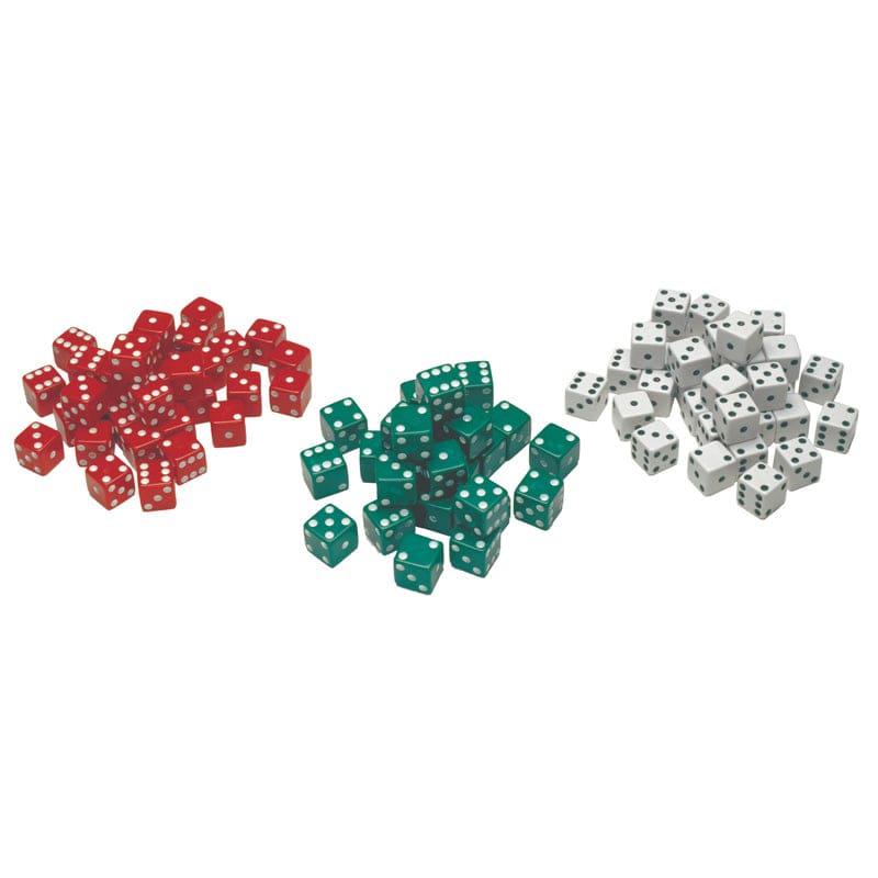 Red Green & White Dot Dice 36/Pk (Pack of 6) - Dice - Learning Advantage