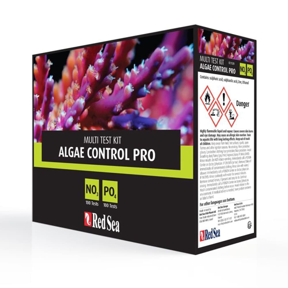 Red Sea Algae Control Management Pro Multi Testing Kit Nitrate: 100 tests Phosphate: 100 tests - Pet Supplies - Red