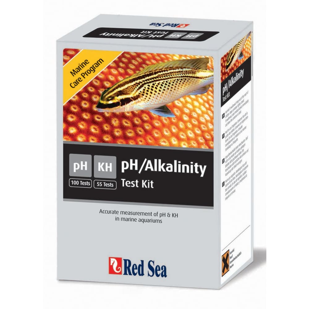 Red Sea Marine Care Program pH & Alkalinity Test Kit pH: 100 tests Alkalinity: 55 tests - Pet Supplies - Red