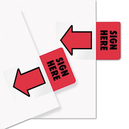 Redi-Tag Removable/reusable Page Flags sign Here Red 50/pack - Office - Redi-Tag®