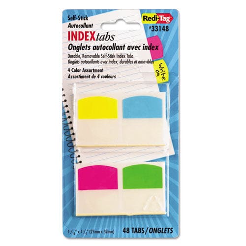 Redi-Tag Write-on Index Tabs 1/5-cut Assorted Colors 1.06 Wide 48/pack - Office - Redi-Tag®