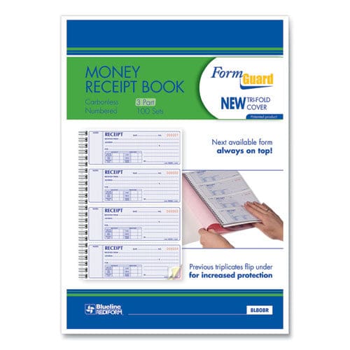 Rediform Money Receipt Book Formguard Cover Three-part Carbonless 7 X 2.75 4 Forms/sheet 100 Forms Total - Office - Rediform®