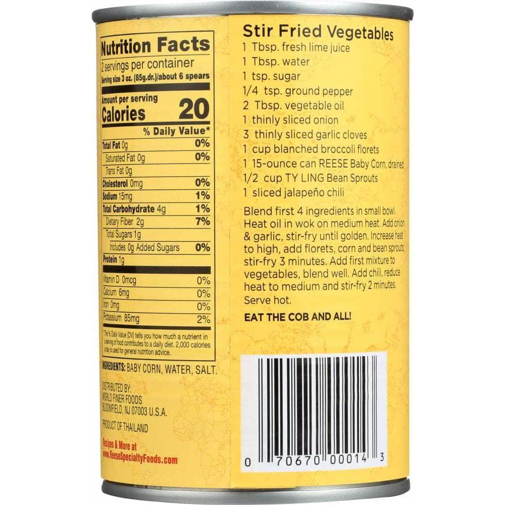 Reese Reese Baby Corn on the Cob Whole Spears, 15 oz