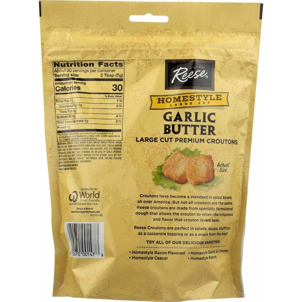 REESE Grocery > Pantry > Condiments REESE: Homestyle Garlic Butter Premium Large Cut Croutons, 5 Oz