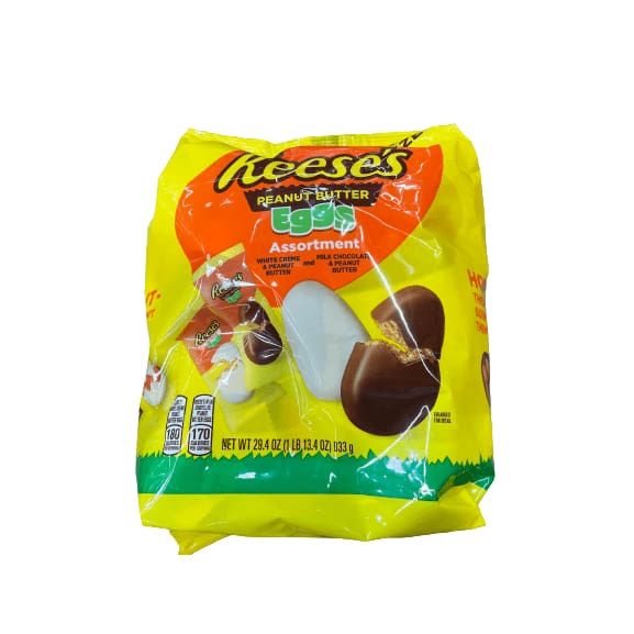 REESE'S REESE'S Assorted Milk Chocolate White Creme Peanut Butter Snack Size Eggs Candy, Easter, 29.4 oz.