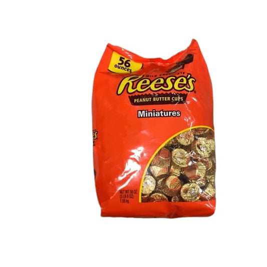 REESE'S Chocolate Candy, Peanut Butter Cups Miniatures, 56 Ounce Bag - ShelHealth.Com
