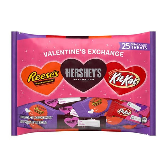 REESE’S HERSHEY’S and KIT KAT® Milk Chocolate Assortment Snack Size Candy Valentine’s Day 12.47 oz Variety Bag (25 Pieces) - REESE’S