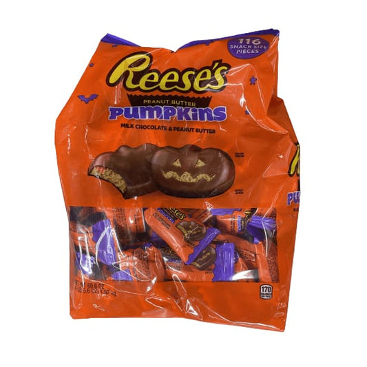 Reese's REESE'S, Milk Chocolate Peanut Butter Pumpkins Snack Size Candy, Halloween, 69.6 oz, Bulk Bag (116 Pieces)