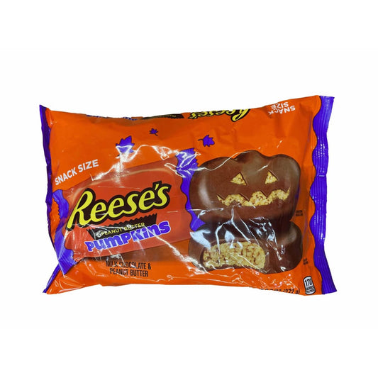 Reese's REESE'S, Milk Chocolate Peanut Butter Pumpkins Snack Size Candy, Halloween, 9.6 oz, Bag