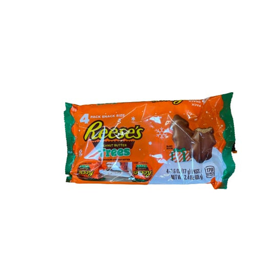 REESE’S Milk Chocolate Peanut Butter Trees Snack Size Candy Christmas 0.6 oz Packs (4 Count) - REESE’S