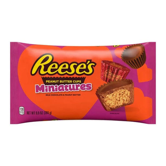 REESE’S Miniatures Milk Chocolate Peanut Butter Cups Candy Valentine’s Day 9.9 oz Bag - REESE’S