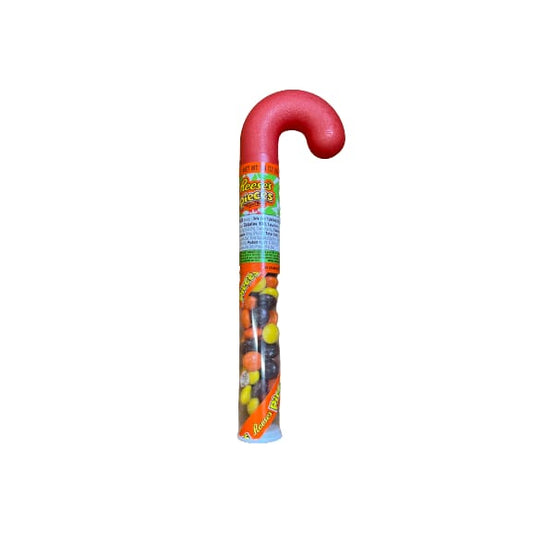 REESE’S PIECES Peanut Butter in a Crunchy Shell Candy Christmas 1.4 oz Filled Candy Cane - REESE’S