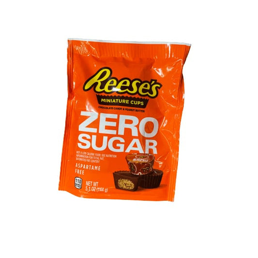 Reese's REESE'S, Zero Sugar Miniatures Milk Chocolate Peanut Butter Cups Sugar Free Candy, Individually Wrappped, 5.1 oz, Pouch