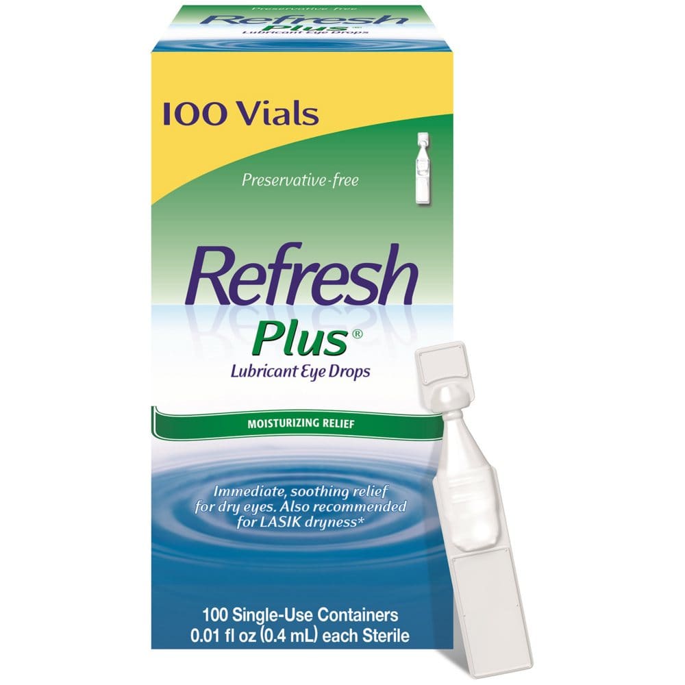 Refresh Plus Lubricant Eye Drops Single-Use Vials (100 ct.) - Contact Solution & Eye Drops - Refresh Plus