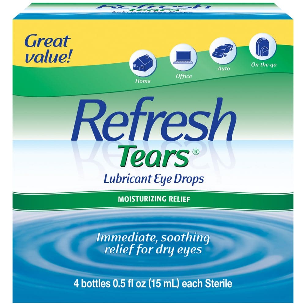 Refresh Tears Lubricant Eye Drops Multi-Pack (4 ct.) - Contact Solution & Eye Drops - Refresh Tears