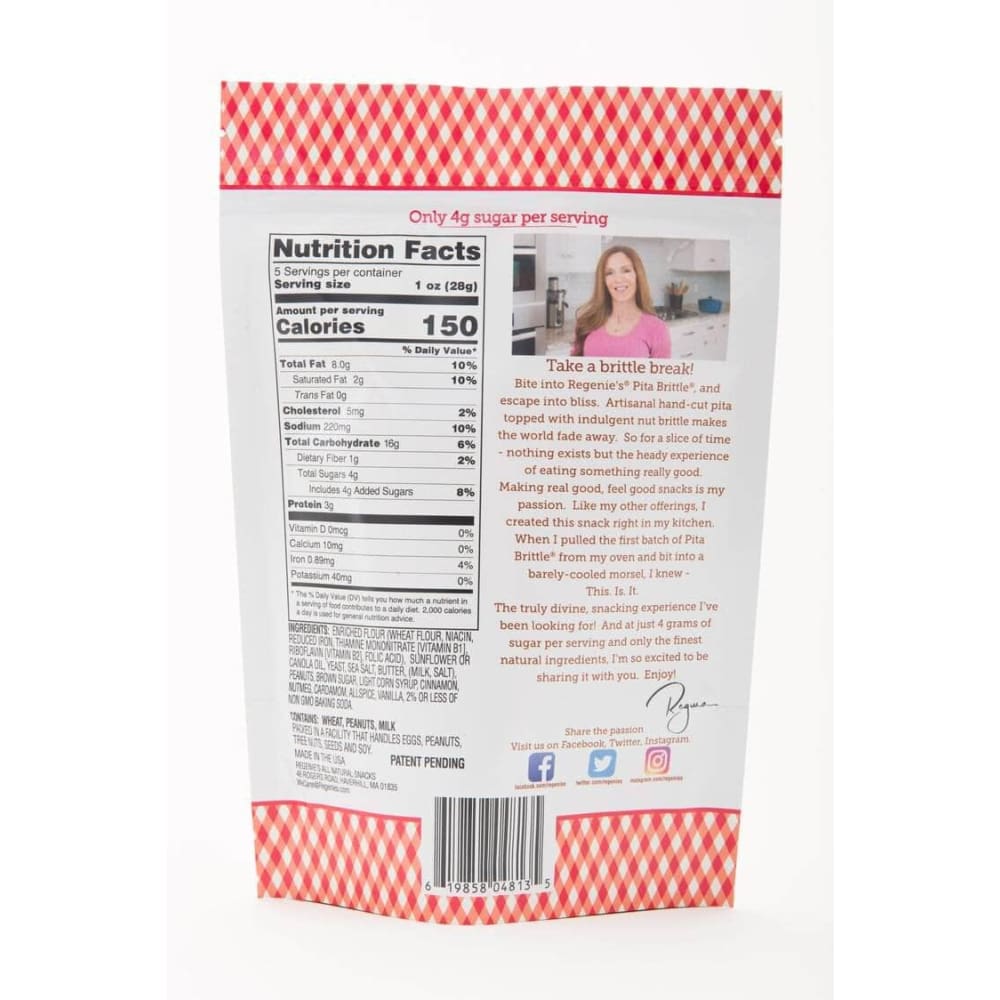 REGENIES Regenies Pita Brittle Caramel Apple Peanut, 4.8 Oz