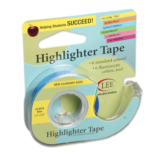 Removable Highlighter Tape Blue (Pack of 10) - Tape & Tape Dispensers - Lee Products Company