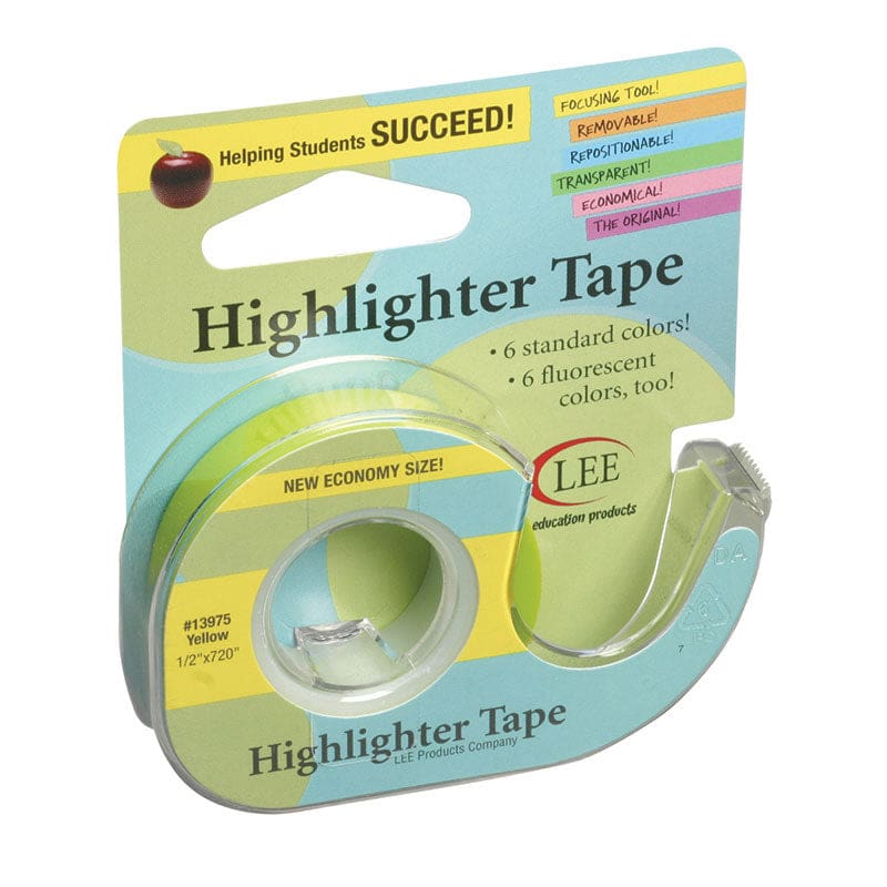 Removable Highlighter Tape Yellow (Pack of 10) - Tape & Tape Dispensers - Lee Products Company