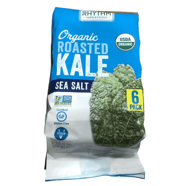 Rhythm Superfoods Organic Roasted Kale with Sea Salt 6-0.35 OZ Packs, Net 2.1 OZ - ShelHealth.Com