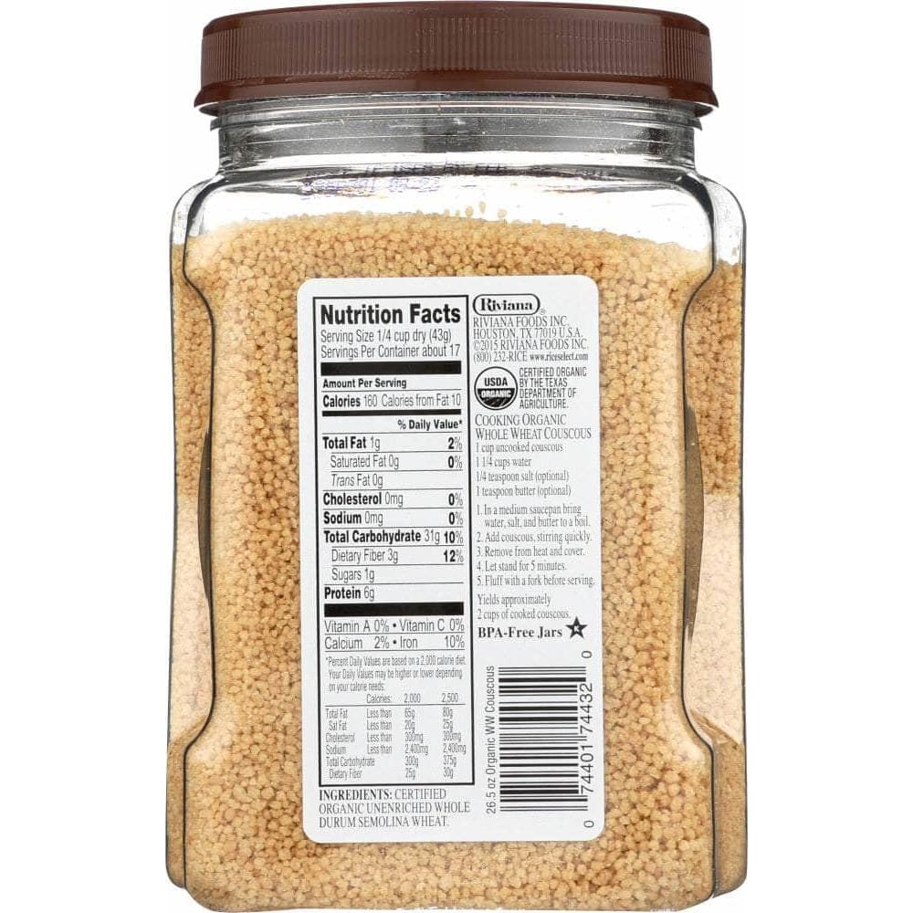 Riceselect Riceselect Organic Whole Wheat Couscous, 26.5 oz