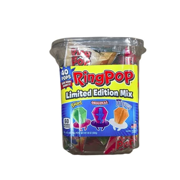 Ring Pop Candy Jar, Assorted Flavors (40 ct.) - Flavor of your choice - ShelHealth.Com