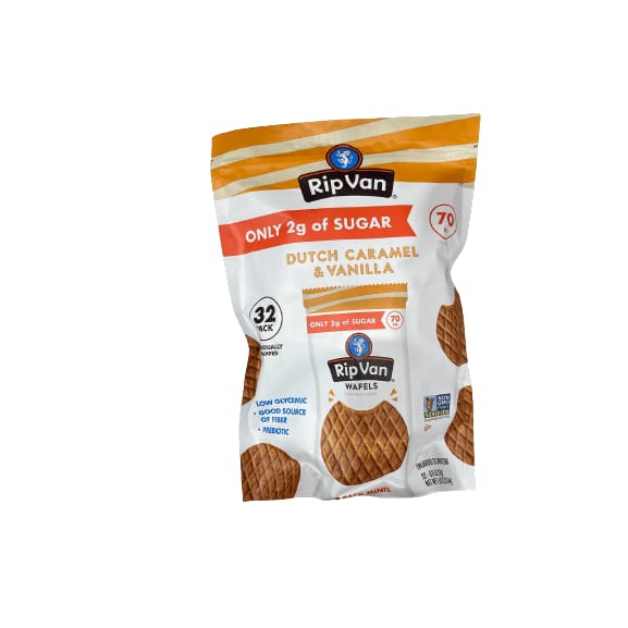Rip Van Rip Van Wafels Dutch Caramel & Vanilla Stroopwafels, 32 Count (19.2 oz.)