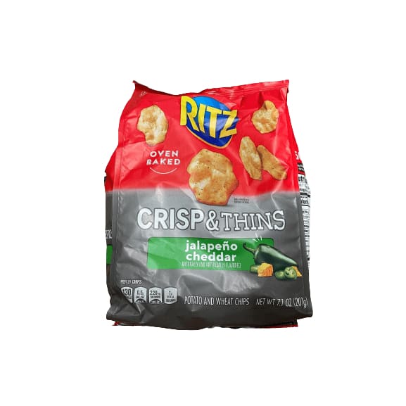 Ritz Ritz, Crisp Thins Jalapeño Chips Bags, Cheddar Cheese, 7.1 oz