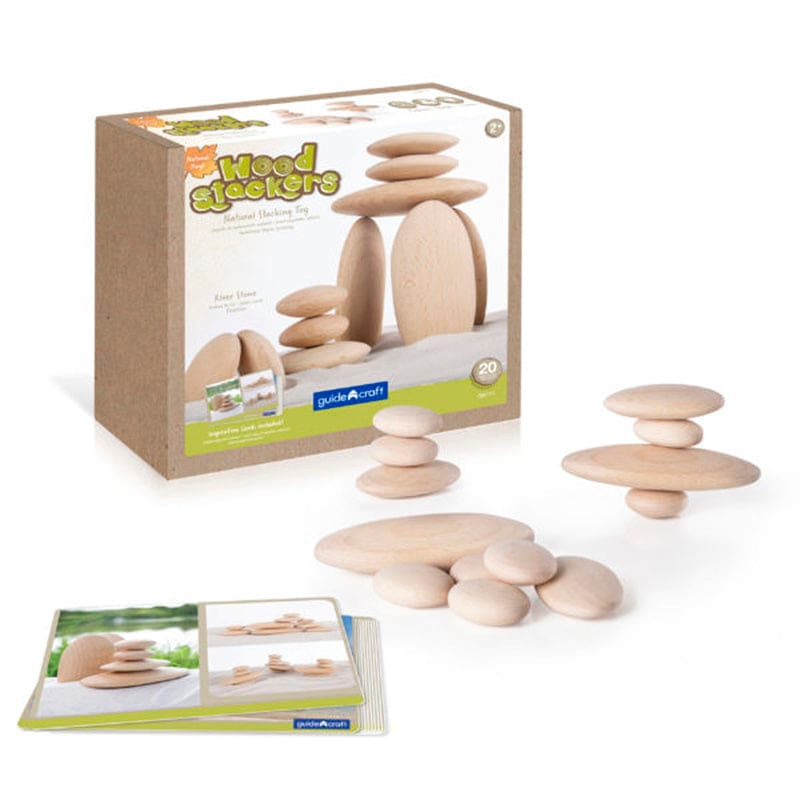 River Stones Wood Stackers - Blocks & Construction Play - Guidecraft Usa