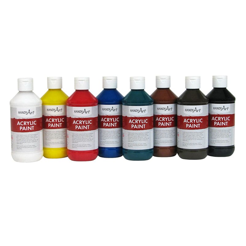 Rock Paint Handy Art Acrylic 8Oz Paint Primary Set Of 8 - Paint - Rock Paint Distributing Corp