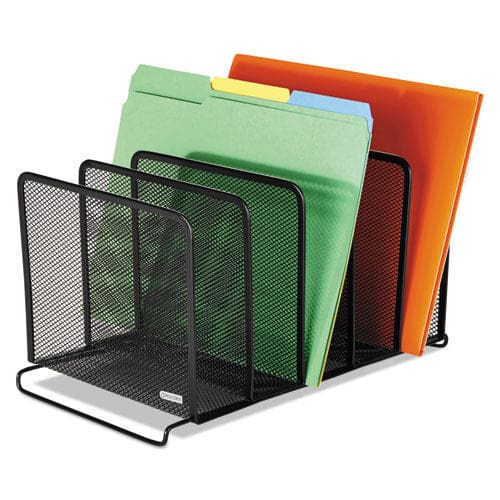 Rolodex Mesh Stacking Sorter 5 Sections Letter To Legal Size Files 8.25 X 14.38 X 7.88 Black - School Supplies - Rolodex™