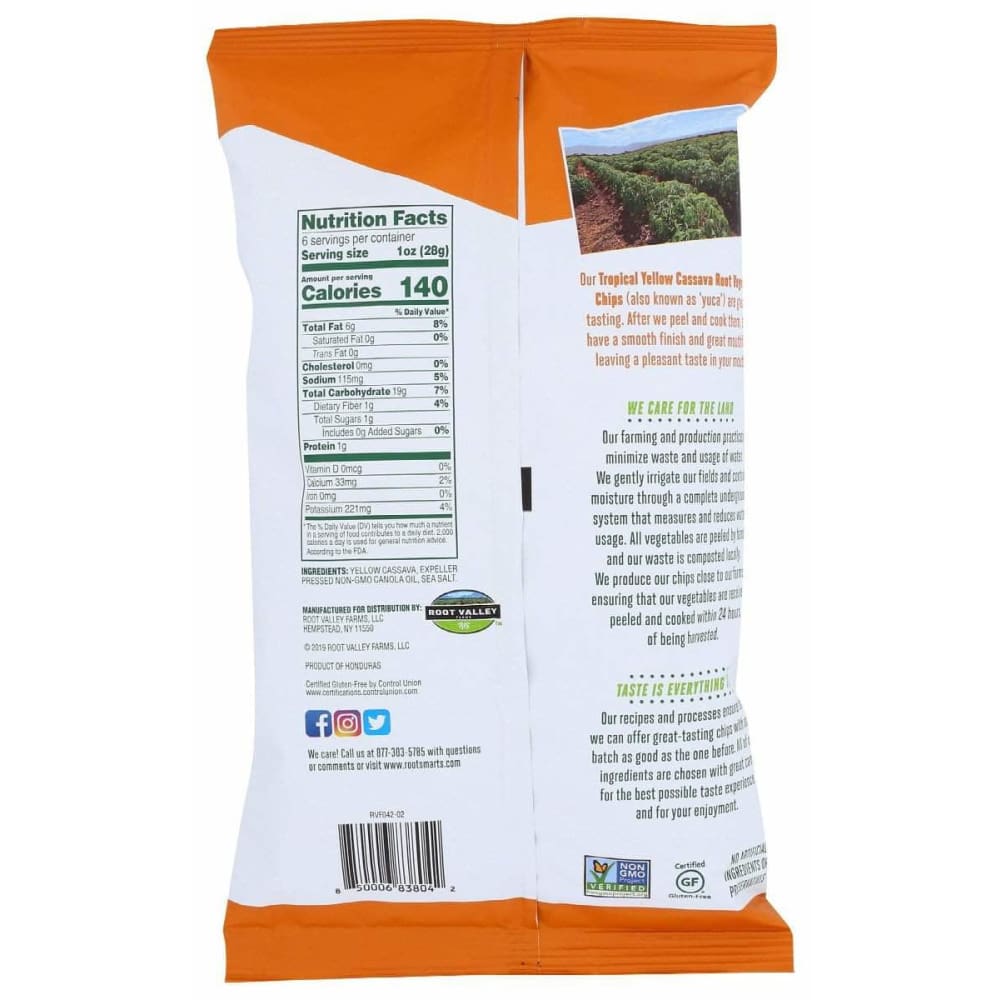 ROOT SMARTS Root Smarts Chips Cassava Ylw Tropic, 6 Oz