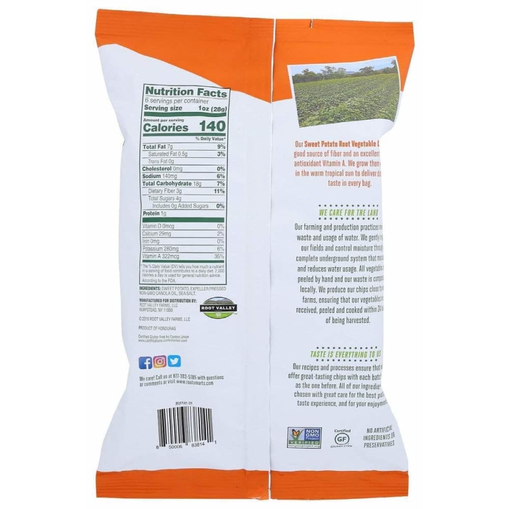 ROOT SMARTS Root Smarts Chips Sweet Potato, 6 Oz