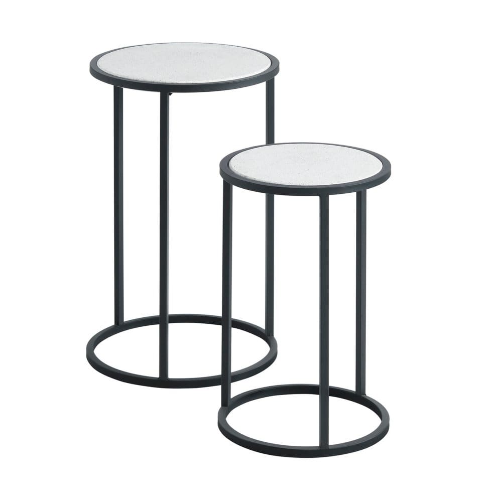 Round Accent Tables Set of 2 - Outdoor Decorative Accents - Round