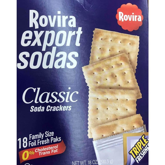 Rovira export sodas, Classic Soda Crackers, 18 oz - ShelHealth.Com