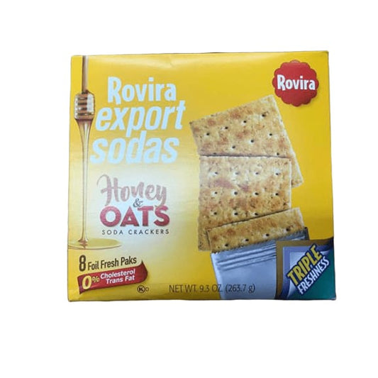 Rovira export sodas, Honey & Oats Soda Crackers, 9.3 oz - ShelHealth.Com