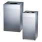 Rubbermaid Commercial Designer Line Silhouettes Waste Receptacle 12 Gal Steel Silver Metallic - Janitorial & Sanitation - Rubbermaid®