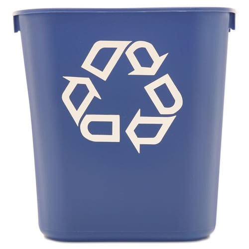 Rubbermaid Commercial Deskside Recycling Container Small 13.63 Qt Plastic Blue - Janitorial & Sanitation - Rubbermaid® Commercial