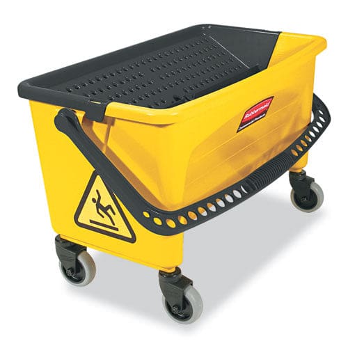 Rubbermaid Commercial Hygen Press Wring Bucket For Microfiber Flat Mops 43 Qt Yellow - Janitorial & Sanitation - Rubbermaid® Commercial