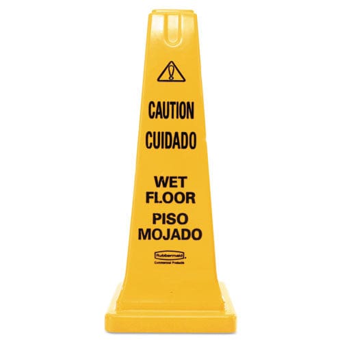 Rubbermaid Commercial Multilingual Wet Floor Safety Cone 10.55 X 10.5 X 25.63 Yellow - Janitorial & Sanitation - Rubbermaid® Commercial