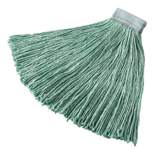 Rubbermaid Commercial Non-launderable Cotton/synthetic Cut-end Wet Mop Heads 24 Oz Green 5 White Headband - Janitorial & Sanitation -